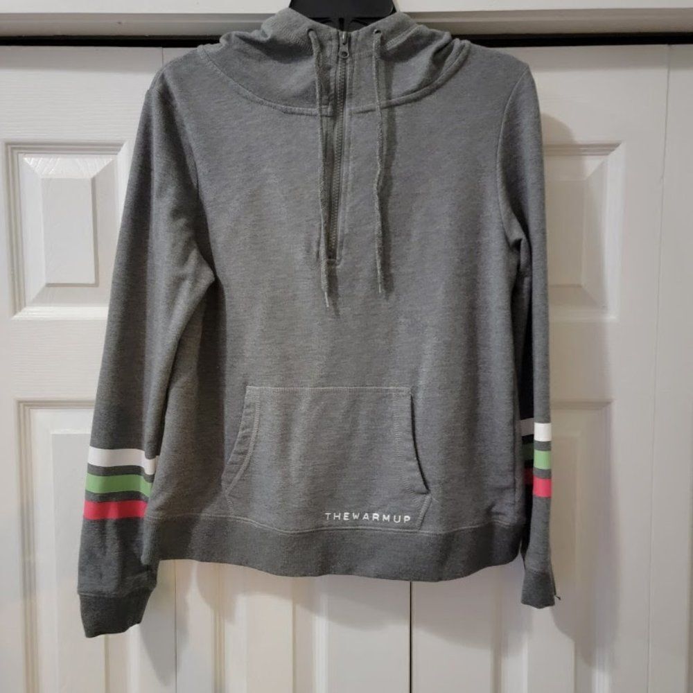 Jessica Simpson Women's Gray 1/4 Zip Drawstring Hoodie Sweatshirt Size Medium